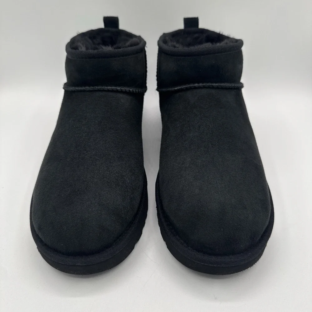 UGG Ultra Mini Boots Women's Size 12‎ Black Suede Water Repellant